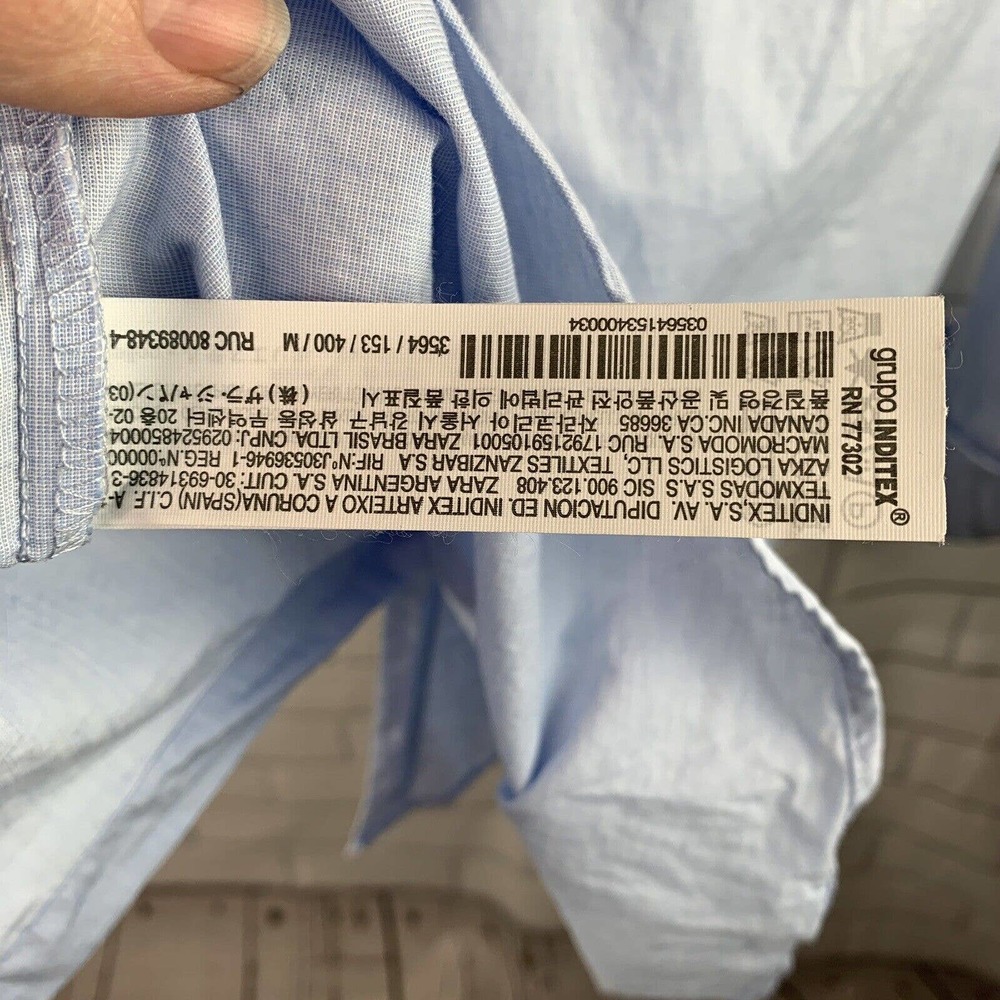 Zara Basic Women's Button Up Top Size Medium Blou… - image 8